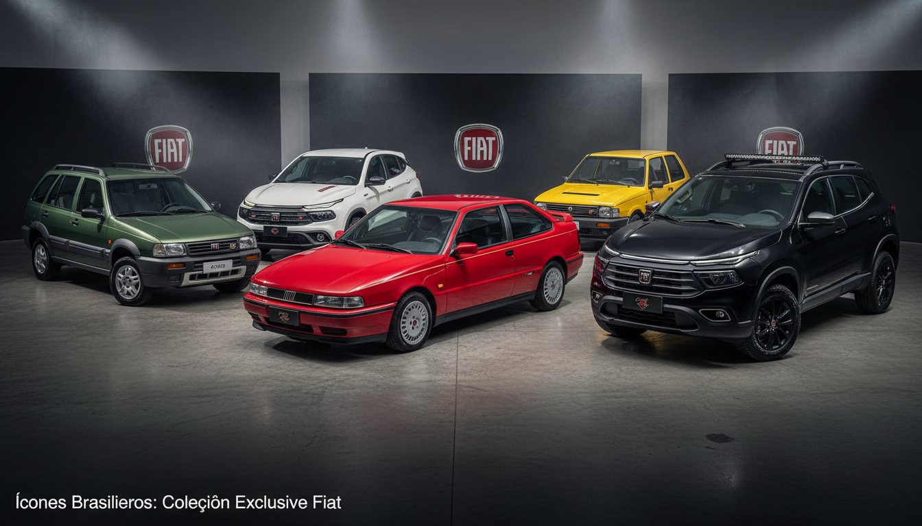Coleção de carros Fiat exclusivos do Brasil em destaque