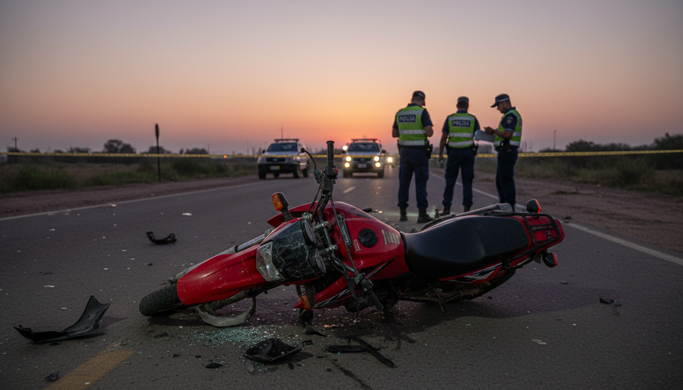 Motocicleta recuperada após acidente, com registro de roubo de anos atrás, sob inspeção policial
