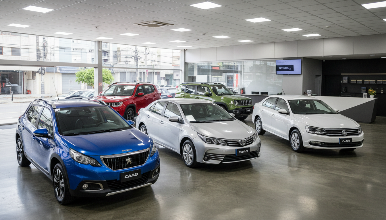 Seleção de cinco carros usados com ar-condicionado de duas zonas à venda