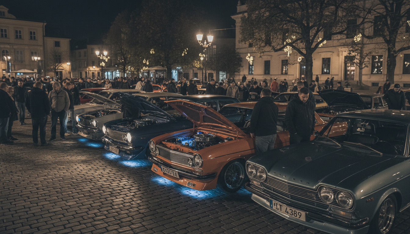 Encontro de carros antigos e modificados na Praça da Lagoa
