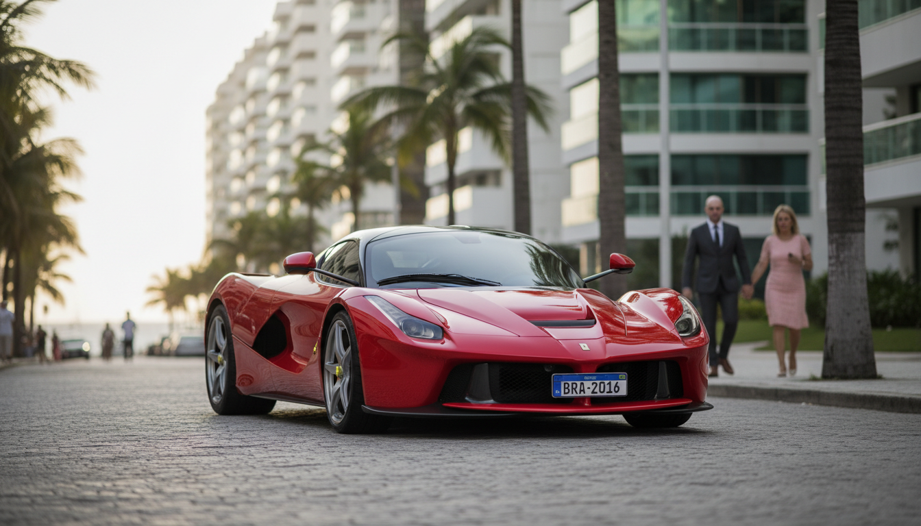 Ferrari LaFerrari 2016 vermelha em Balneário Camboriú, Santa Catarina