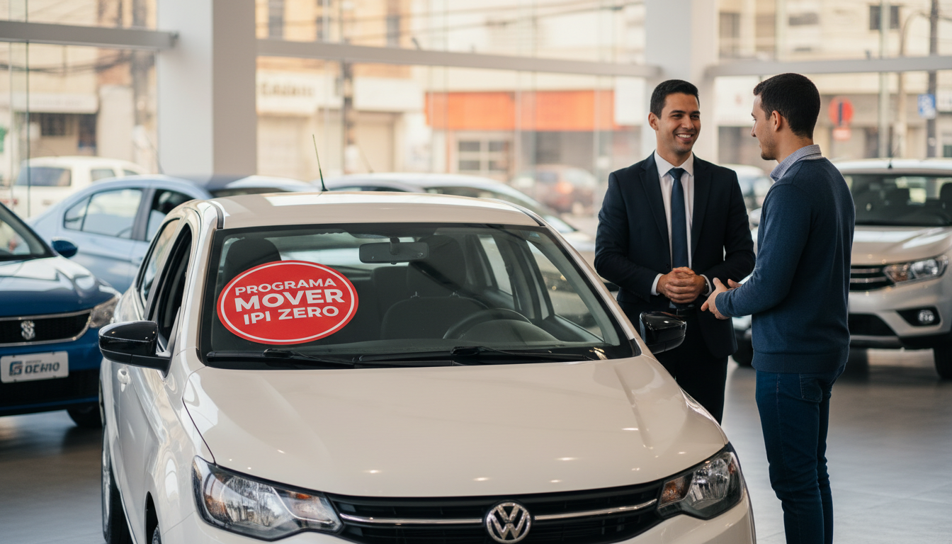 Showroom com carros elegíveis ao programa Mover com IPI zero