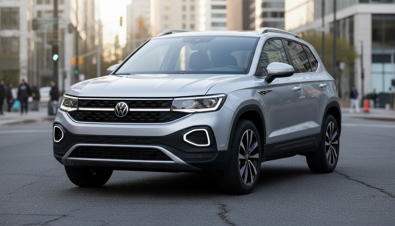 Volkswagen Taos 2026 prata com nova faixa luminosa na dianteira