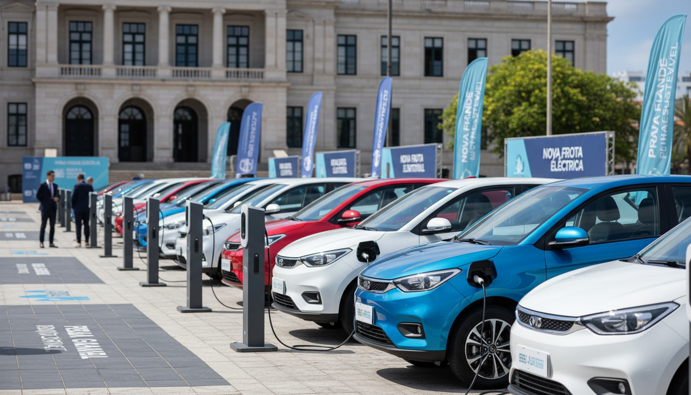 Nova frota de carros elétricos da prefeitura de Praia Grande