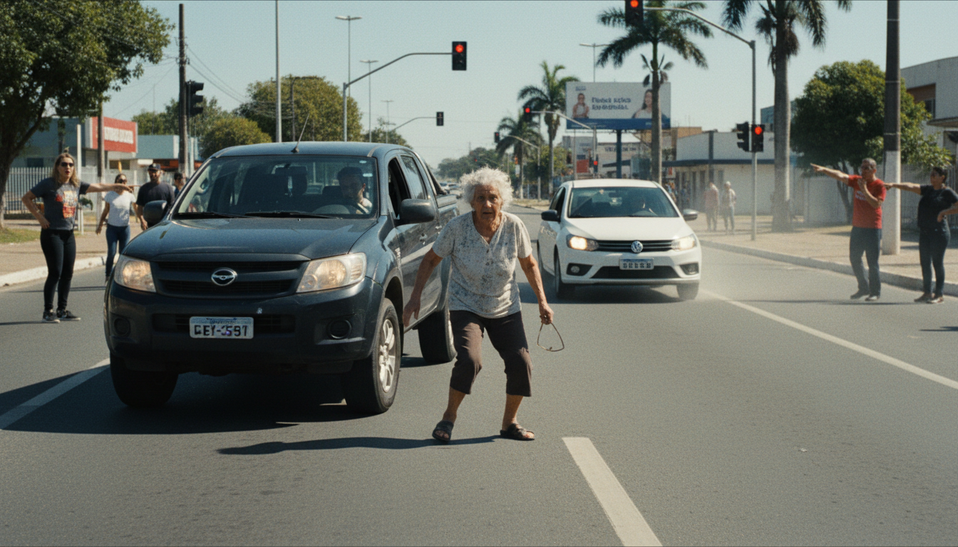 Idosa é atingida por caminhonete ao atravessar avenida em MT